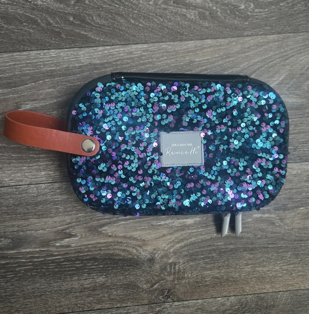 Sequin Hair Extension Storage Case with Wrist Strap NEW